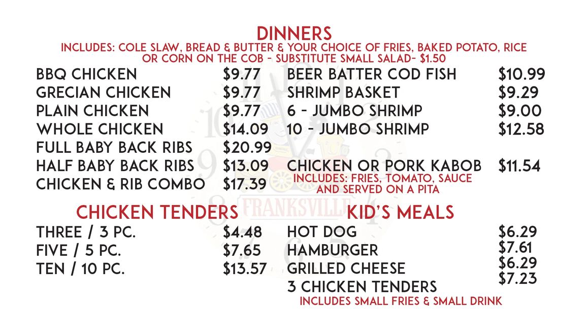 Franksville Chicago Hot Dogs and Hamburgers, Gyros and Ribs